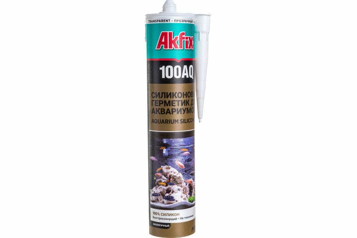 <span style="font-weight: bold;">Akfix 100AQ Аквариумный силикон, 280 мл. Прозрачный, шт</span>