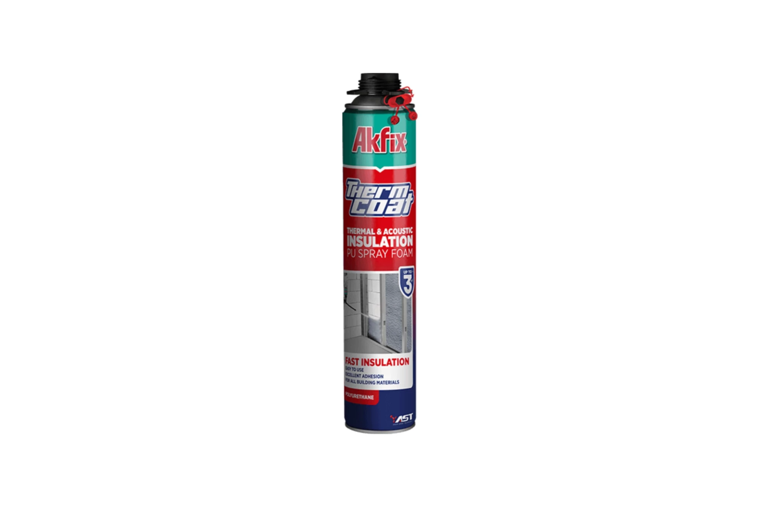 <span style="font-weight: bold;">Akfix Thermcoat Напыляемый ПУ утеплитель, 930 гр.(Изоляционная и акустическая профессиональная пена , шт</span>