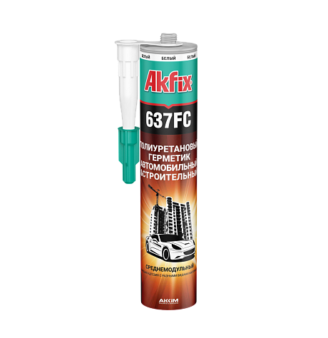 <span style="font-weight: bold;">Akfix 637FC ПУ герметик быстросохнущий, 310 мл. Белый, шт</span>