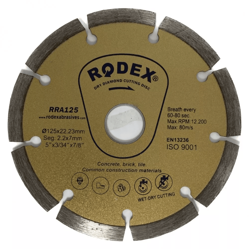 <span style="font-weight: bold;">Rodex Отрезной алмазный диск сегментный универсальный 125мм RRA125, шт</span>