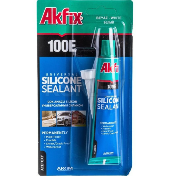 <span style="font-weight: bold;">Akfix 100E Силикон в тубах, 50 мл. Белый (Блистер), шт</span>